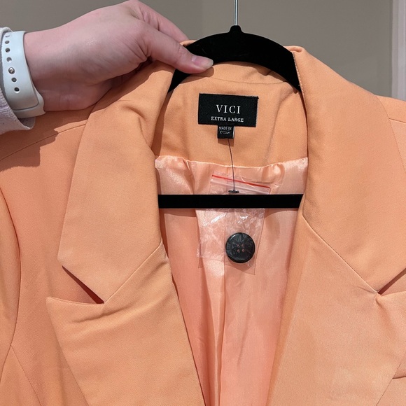 VICI Orange Confidence Double Breasted Linen Blazer - Picture 5 of 9
